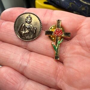 Vintage Religious Brooch Set Faith Jewelry Set Which piece would you wear first?